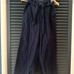 J. Crew Factory Dark Blue Wide-Leg Chinos with Belt